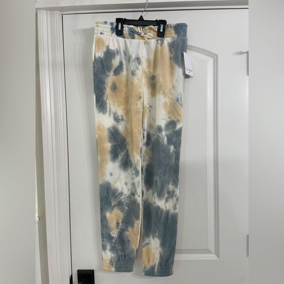 Love, Fire | Tie Dye Joggers Peach Grey/Blue Loungewear Sweats - Picture 1 of 6